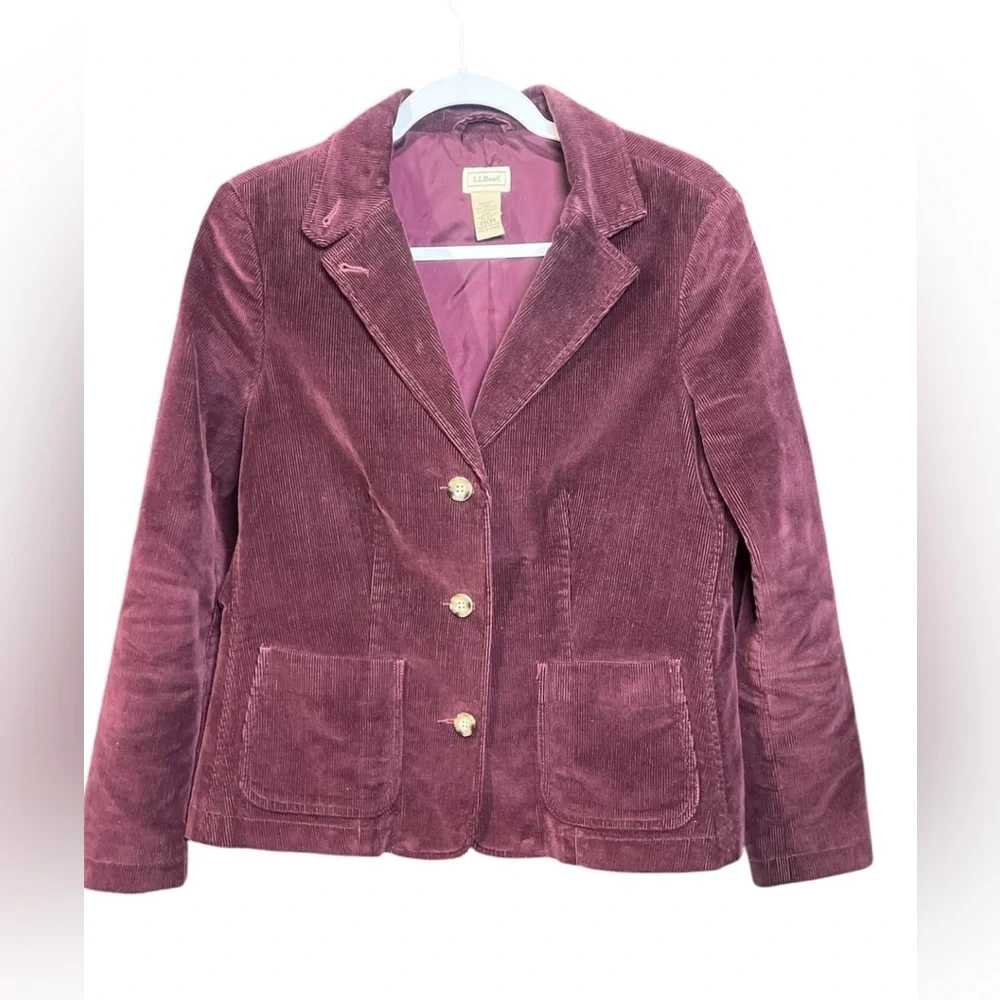 L.L. Bean Women's Corduroy Blazer burgundy 10P